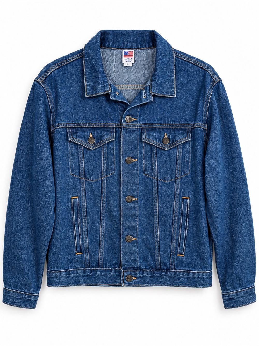 Vintage USAF United States Air Force Denim Jacket Mens L USA Made Embossed TYCA
